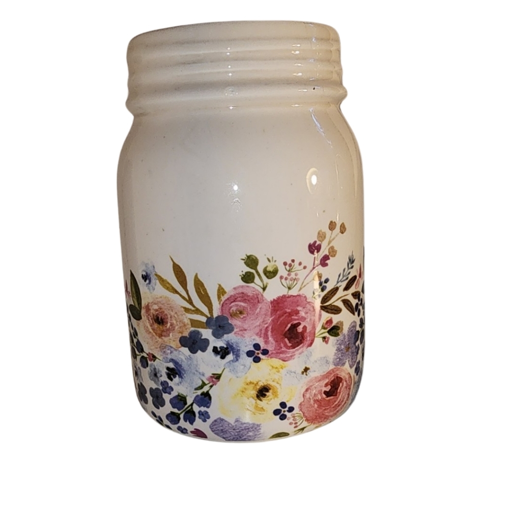 Massen jar watercolor floral vase